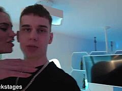 oh man, check out newbie mila ray diving into her first porn scene 1on1 with a monster cock backstage