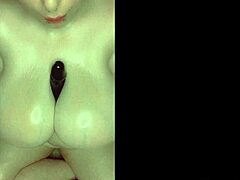 Dildo titjob compilation with bbw big natural tits and saggy nipples in homemade solo fetish