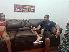 Suggestive Latina Bent Over for First-Time Anal in Doggystyle Action