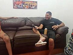 Suggestive Latina Bent Over for First-Time Anal in Doggystyle Action