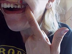 brushing your teeth is important and chantal loves filling her mouth with toothpaste