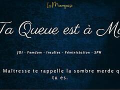 Hey, ta queue est à moi in this French JOI femdom session with some steamy dirty talking.