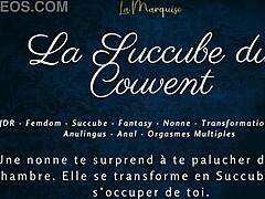 The convent succubus tempts with horny desires in french audio porn. She lures listeners into wild fantasies outdoors.