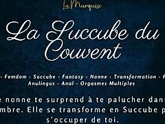 The convent succubus tempts with horny desires in french audio porn. She lures listeners into wild fantasies outdoors.