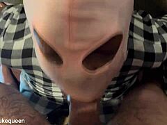 Black queen puking during facefuck with taint licking and cum in eye