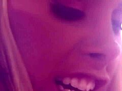 two lewd blonde lesbians start by eating each other out in the bath. then they grab a dildo to fuck their shaved pussies deeply.