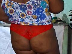 oiled big ass bbw ebony with huge tits in homemade outdoor kitchen solo