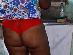 oiled big ass bbw ebony with huge tits in homemade outdoor kitchen solo