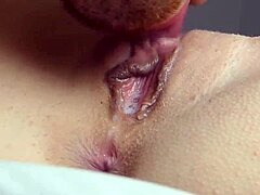 Wet pussy licked wildly to orgasm explosion