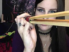 Camgirl vlog 4 shows tattooed big boobs bbw mistress teasing with homemade bdsm sex toys collection on webcam.
