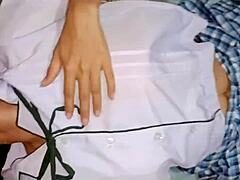 Secret Fuck with My Classmate in the Garage Turns into Deepthroat and Muff Diving with Roommate Watching