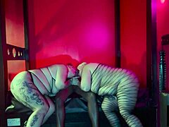 livie blainn and jay playhard say we're railing and pegging peggy de ville with strapon in ffm double dom femdom session