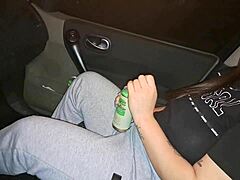 Big ass latina gets intriguing outdoor park adventure with public car creampie in flip flops