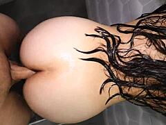 follada duramente en la ducha con horny latina teen riding pov cowgirl blowjob masturbation