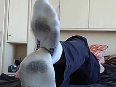 Chubby European Amateur Shows Off Fat Feet And Legs In German Homemade Fetish Video With White Sneaker Socks
