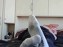 Chubby European Amateur Shows Off Fat Feet And Legs In German Homemade Fetish Video With White Sneaker Socks
