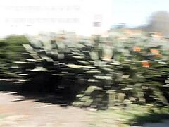 圣迭戈巴尔博亚公园大胆自慰剃毛屄暴露被抓