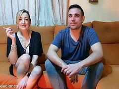 Stranger fucks me with cum inside while my husband watches