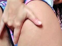 i love watching this curvy morena latina masturbate with fingers in lingerie, feeling every dirty pov moment