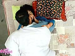 Indian Teacher Fucks Cute Hairy Pussy Student In Dorm Quickie With Creampie And Moaning!