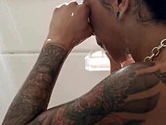 Why is this tattooed Brazilian amateur slut sucking cock in her bikini and high heels?