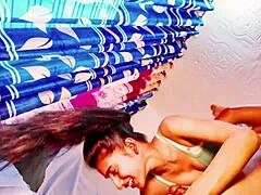 Sistya amateur milf gets bent over for rough interracial doggystyle fucking in in-laws room. her wet pussy squirts during homemade hardcore sex.