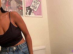 How does sultry Jenna Foxx get so steamy in the bathroom? She's teasing with big tits and gaping solo masturbation!