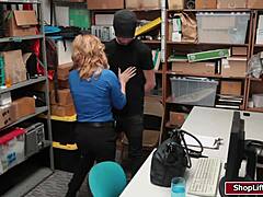 Shoplifter guy bangs blonde lp with big tits in hardcore pov doggystyle. 😈🍆