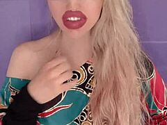 hey blonde with long hair and nails gets into fetish fun