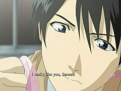 Busty teacher faces naughty destruction from her eager students in this anime scene.