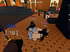 In this intense scene a character gets dominated by a huge futanari dick during lesbian action.