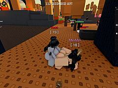 In this intense scene a character gets dominated by a huge futanari dick during lesbian action.