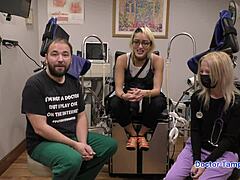 I feel so humiliated as dr tampa examines my shaved pussy in gloves during tampa university sophomore physical - channy crossfire