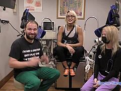 I feel so humiliated as dr tampa examines my shaved pussy in gloves during tampa university sophomore physical - channy crossfire