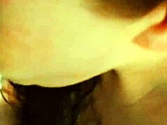 Fat bbw wife sucks cock orally right after shower with her big natural tits bouncing.