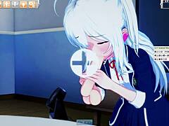 i feel so excited watching white hair jk lose her virginity and get creampied in this 3d hentai party