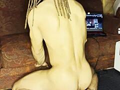 Whoa, check out Lvory White going wild with that huge dildo in solo anal play! 😈🍆