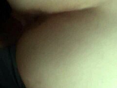 Whoa, this young white teen takes that massive BBC deep for a wet creampie thrill ride