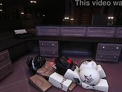 饥渴骚货等不及Roblox游戏就骑黑人大屌内射