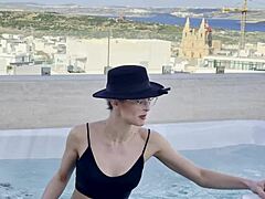 Drone Diaries With Pilot Daisy Teasing Blonde Ass Worship In Outdoor Pool Flashing