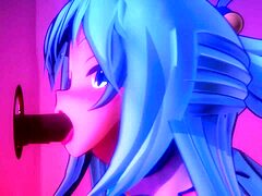 mmd mitsuboshil explores aquas glory hole anime scene