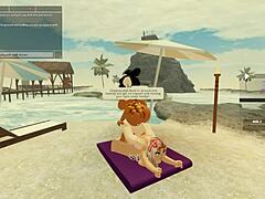 98 roblox porn with blonde and ebony in threesome assfucking doggystyle