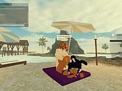 98 roblox porn with blonde and ebony in threesome assfucking doggystyle