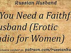 daddy hears russian solo girl moaning in erotic roleplay orgasm as faithful husband with dirty talk accent