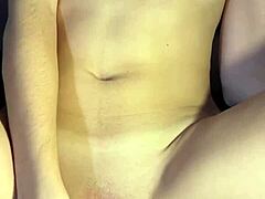 cumming on her belly