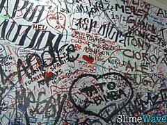 This glamour whore rides her toy with total messy abandon