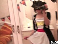 Dagfs - sexy caribbean pirate girl strips for the cam showing ass pussy small tits and masturbating solo