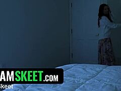 hey stepson, what are you doing walking in on me riding this huge dildo like crazy?