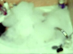 In the bathroom, this boy takes a solo bubble bath, focusing on his feet and bare body in a casual homemade video.