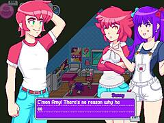 Redhead stepsister drops towel in shower, revealing small tits for subtle bath tease with brother nearby.